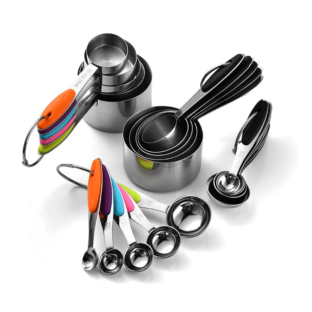 Kitchen Gadgets Pakistan - 5/10Pcs Stainless Steel Measuring Cups And