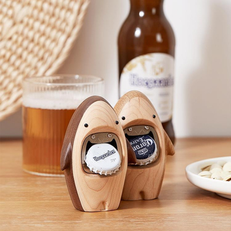 Kitchen Gadgets Men - Creative Wooden Shark Bottle Opener Cute