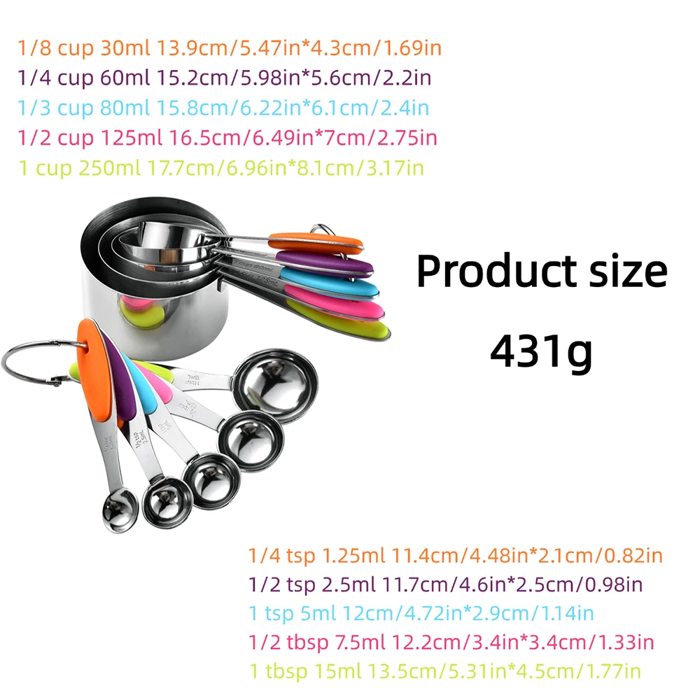 5/10Pcs Stainless Steel Measur - Kitchen Gadgets Pakistan ulasan dan harga