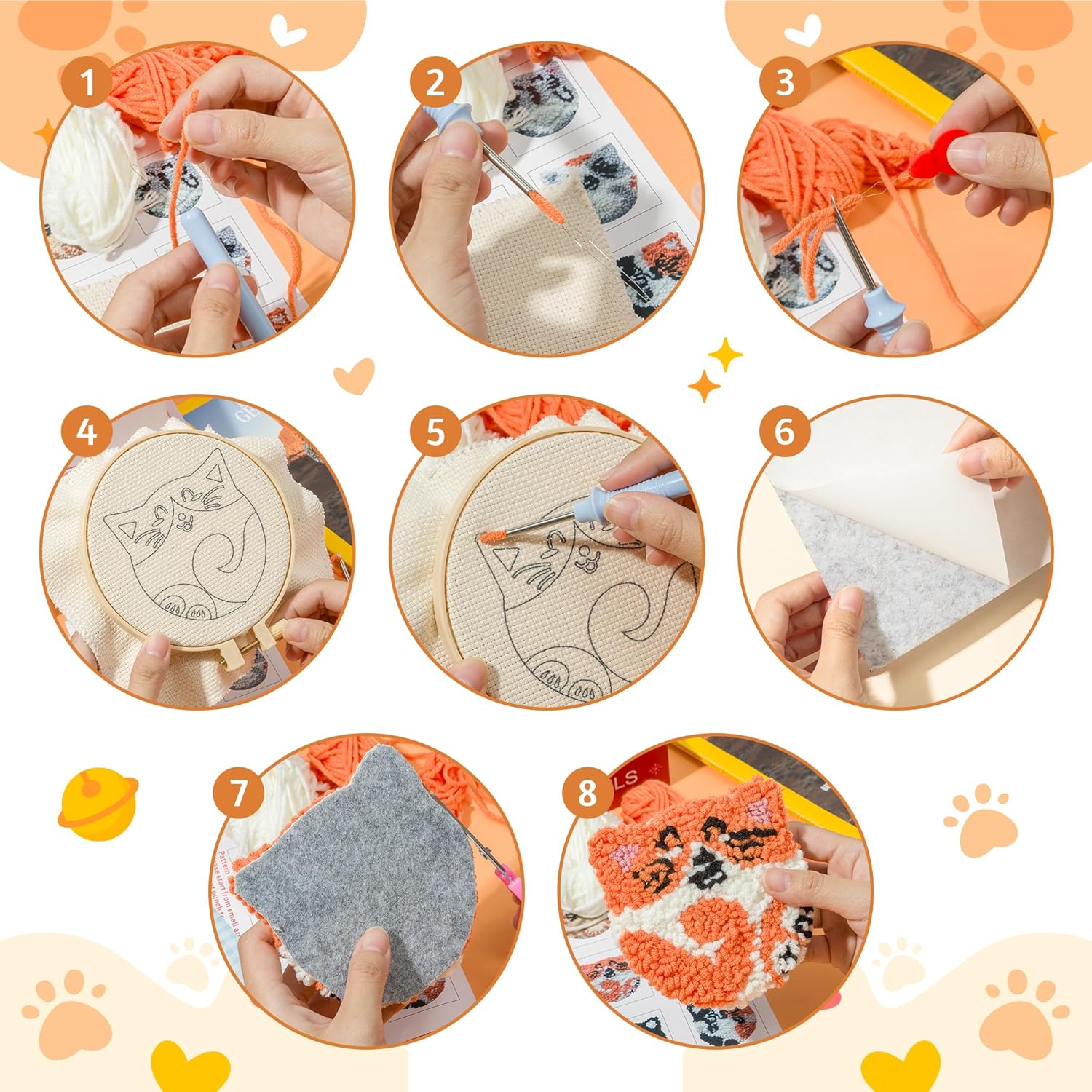 6Pcs Frog Punch Needle Coaster - Kitchen Gadgets Crossword ulasan dan harga