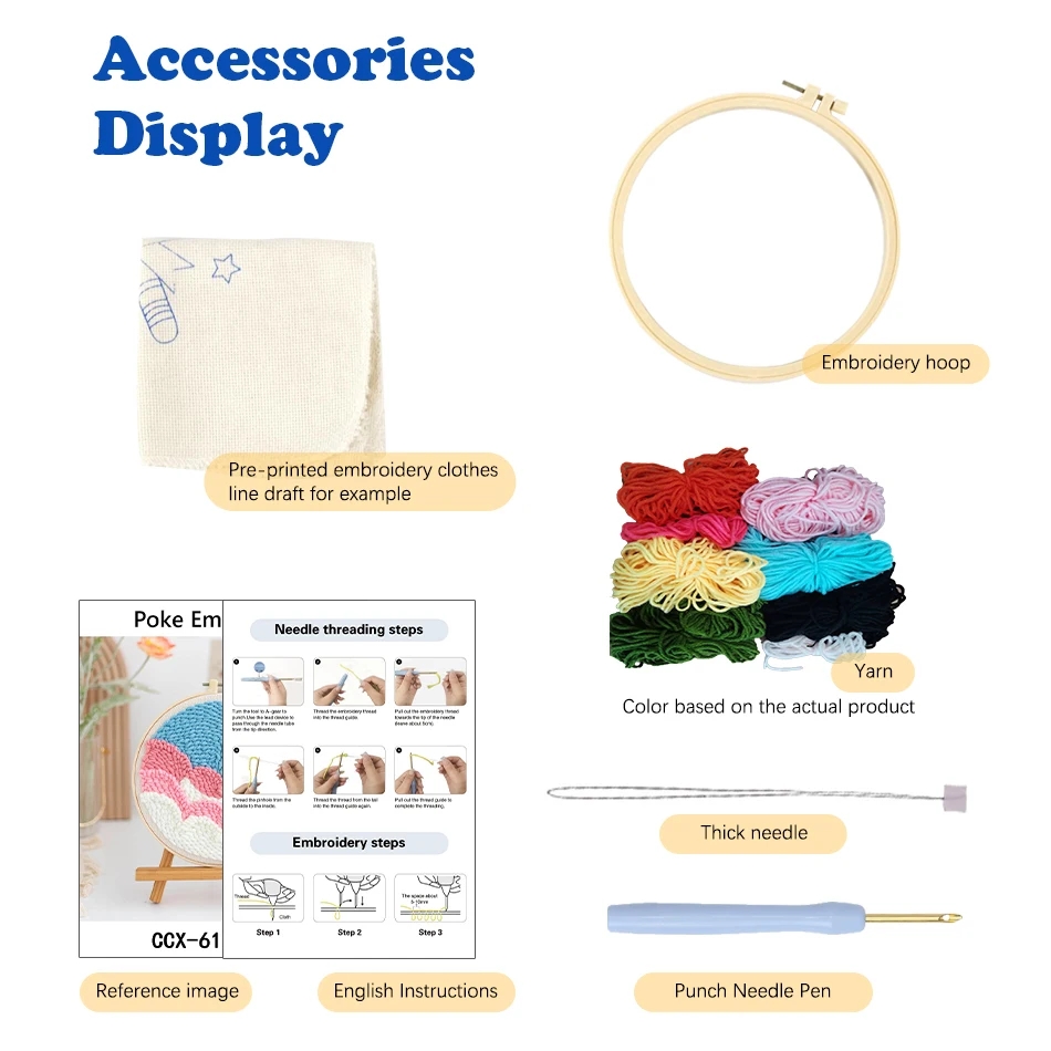 20x20cm Punch Needle Embroider - Kitchen Gadgets Crossword ulasan dan harga