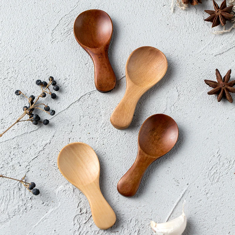 4Pcs Mini Wooden Spoons Small  - Kitchen Gadgets For Kids ulasan dan harga