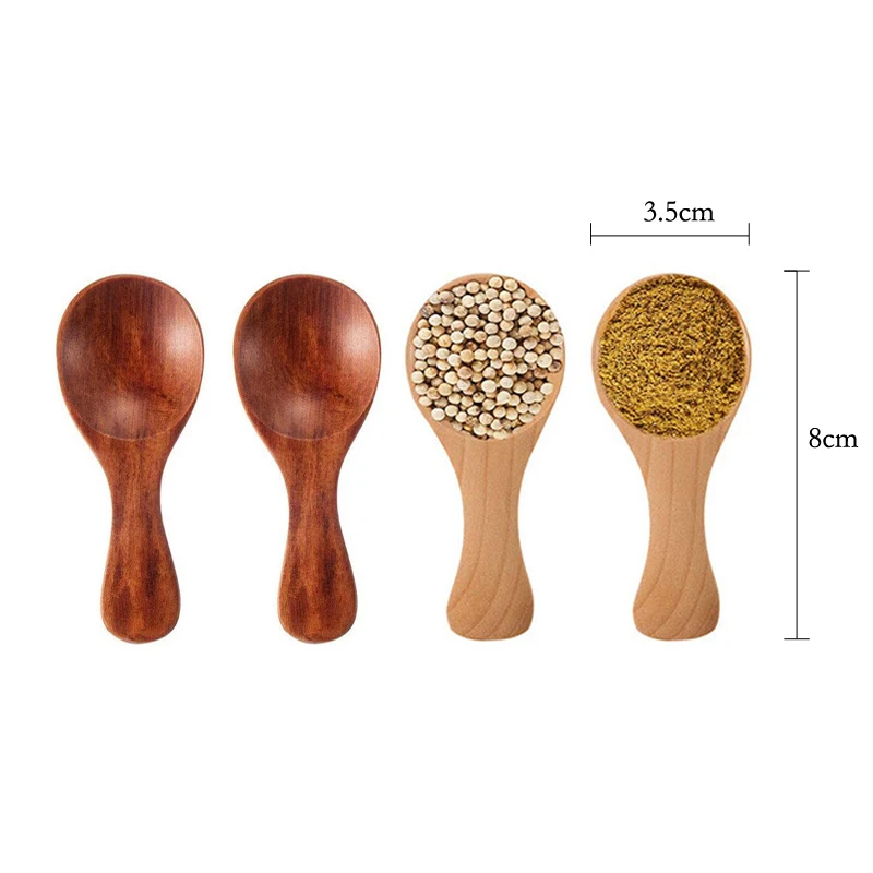 4Pcs Mini Wooden Spoons Small  - Kitchen Gadgets For Kids ulasan dan harga