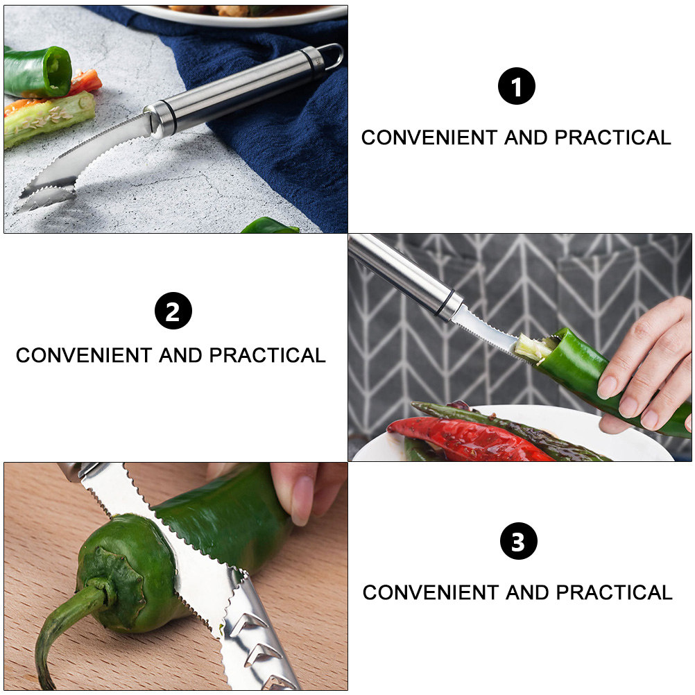 2Pcs Stainless Steel Chili Cor - Kitchen Gadgets & Toys ulasan dan harga