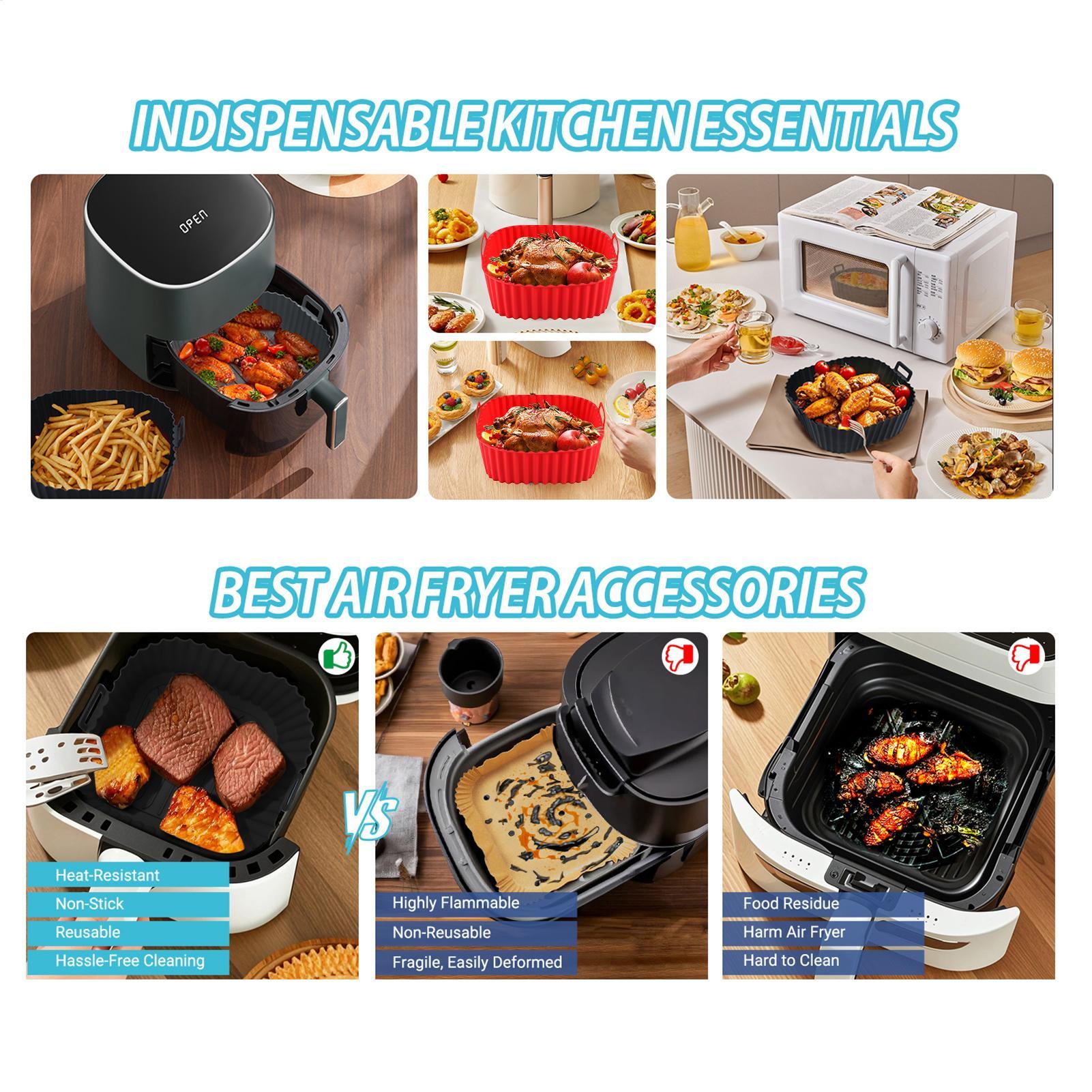 Silicone Air Fryer Liners Pot  - Kitchen Gadgets Men ulasan dan harga
