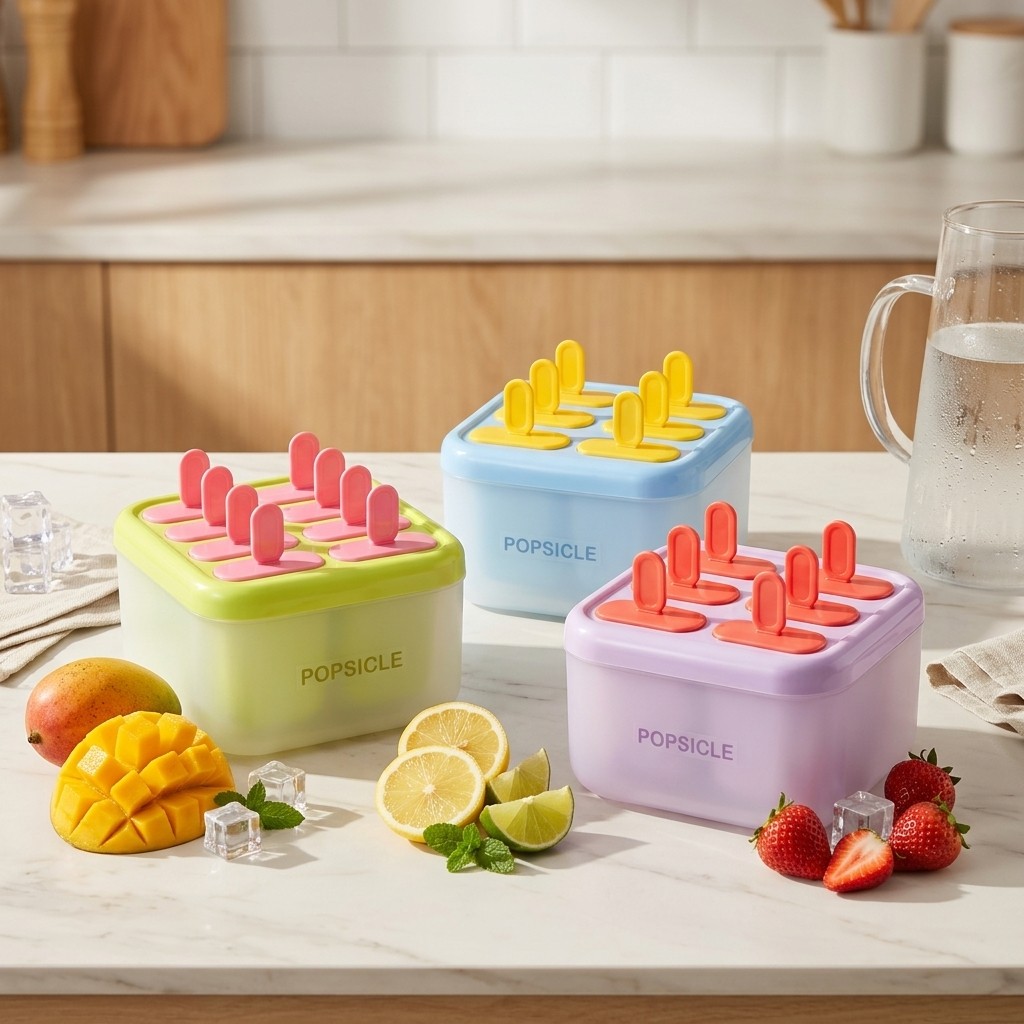 8 Grids Plastic Popsicle Molds - Kitchen Gadgets For Kids ulasan dan harga