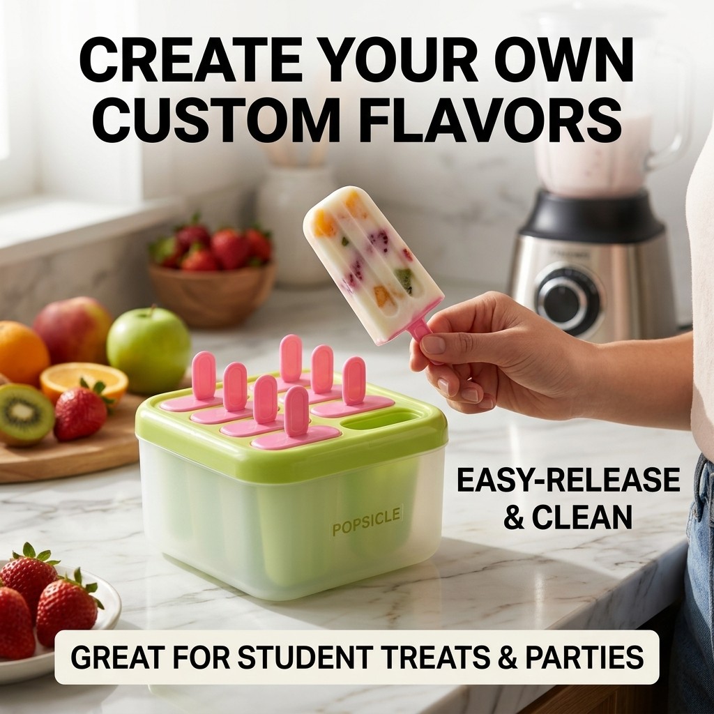 8 Grids Plastic Popsicle Molds - Kitchen Gadgets For Kids ulasan dan harga