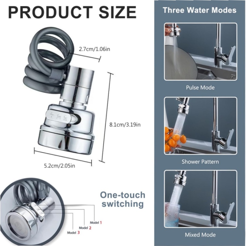 New 3 Modes Sink Faucet 360 De - Kitchen Gadgets Pakistan ulasan dan harga
